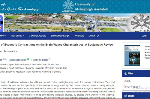 The Effect of Eccentric Contractions on the Brain Waves Characteristics: A Systematic Review